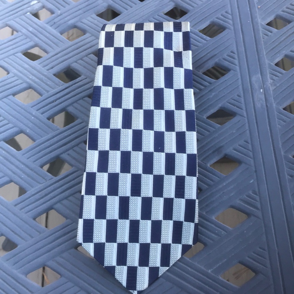 The Custom Shop Mens tie black/gray square pattern, Size: 59”L x 3.5”W